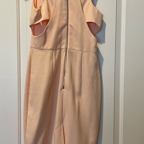 French Connection Peach Apricot Cut Out Bodycon Pencil Dress XXS Size 2 - Picture 7 of 7